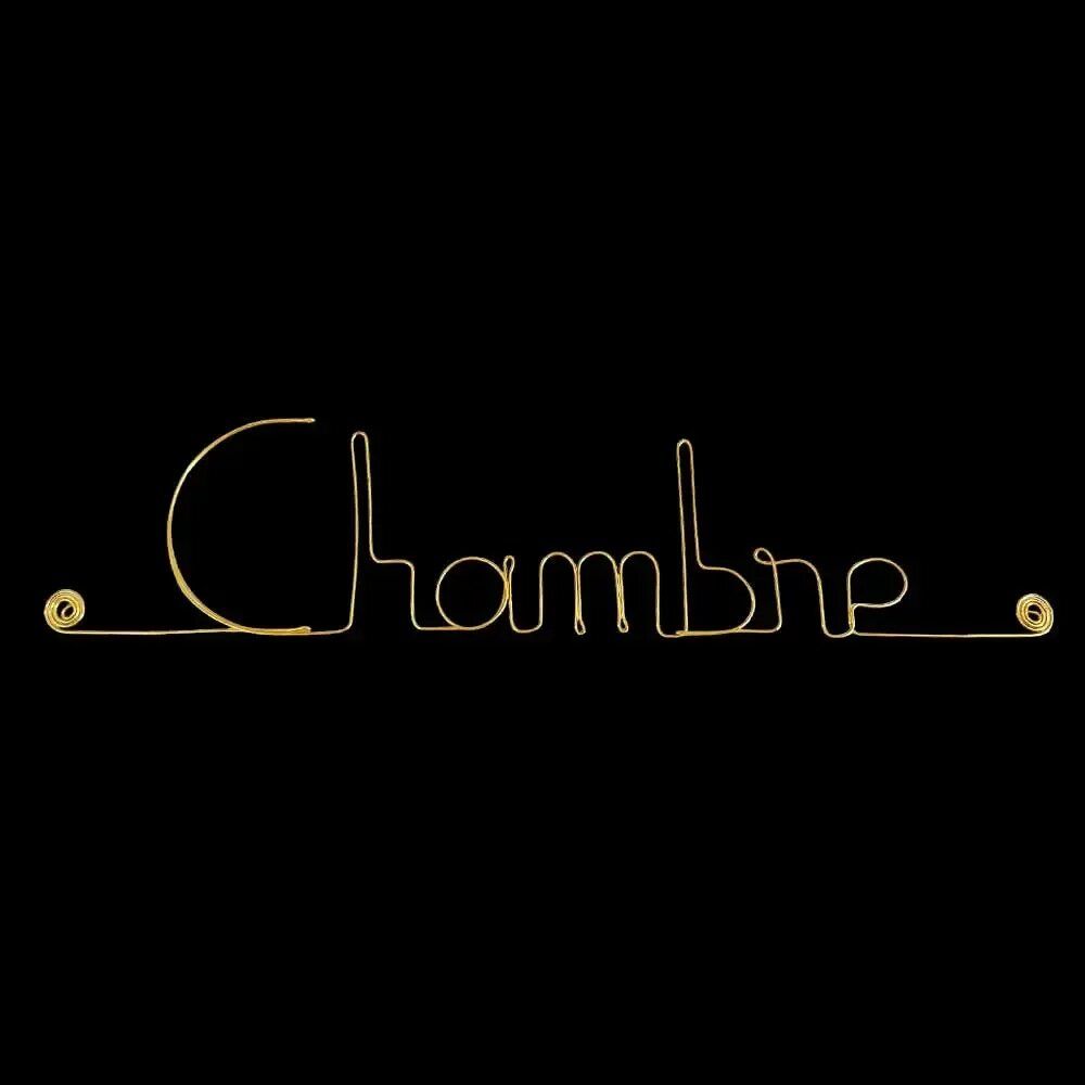 Other wall decoration - Plaque de porte en fil de Laiton Doré " Chambre " - Déco - BIJOUX DE MUR