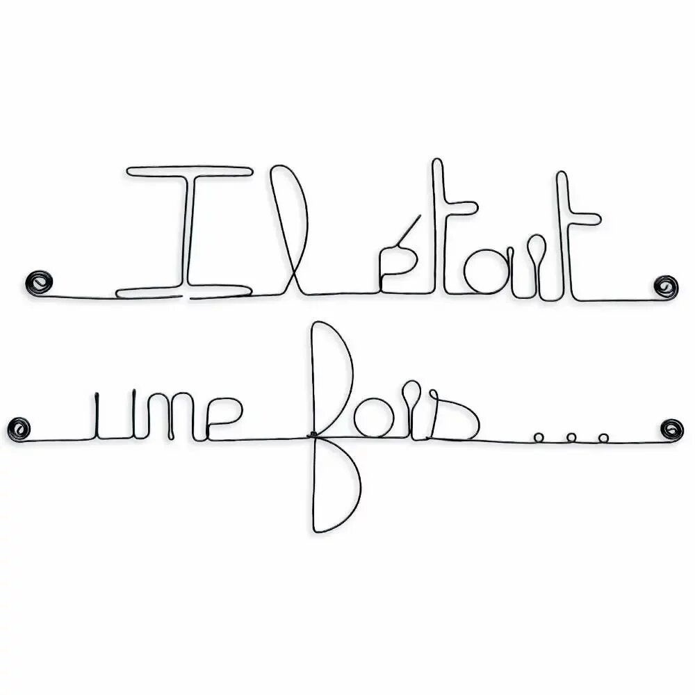 Autres décorations murales - Écriture Murale en Fil de Fer "Il était une fois ..." - BIJOUX DE MUR