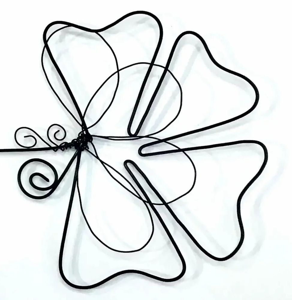 Other wall decoration - Clover Flower - "Love" - ​​Wire Wall Decoration - BIJOUX DE MUR
