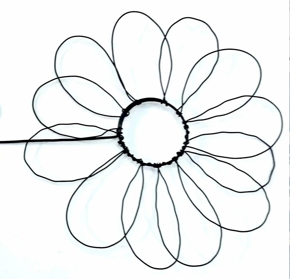 Autres décorations murales - Fleur de Marguerite - "Bienvenue" - Déco murale fil de fer - BIJOUX DE MUR