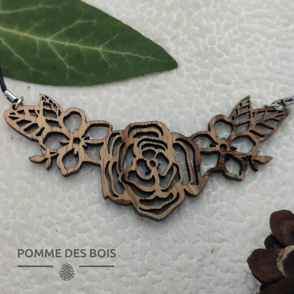 Jewelry - Necklace - Rose & Monoi Flower - POMME DES BOIS