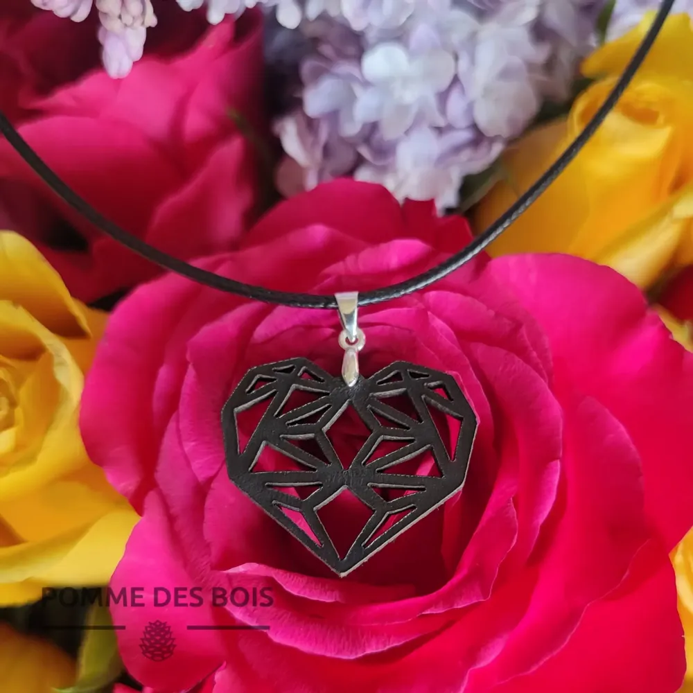 Bijoux - Collier - Coeur Géométrique - POMME DES BOIS