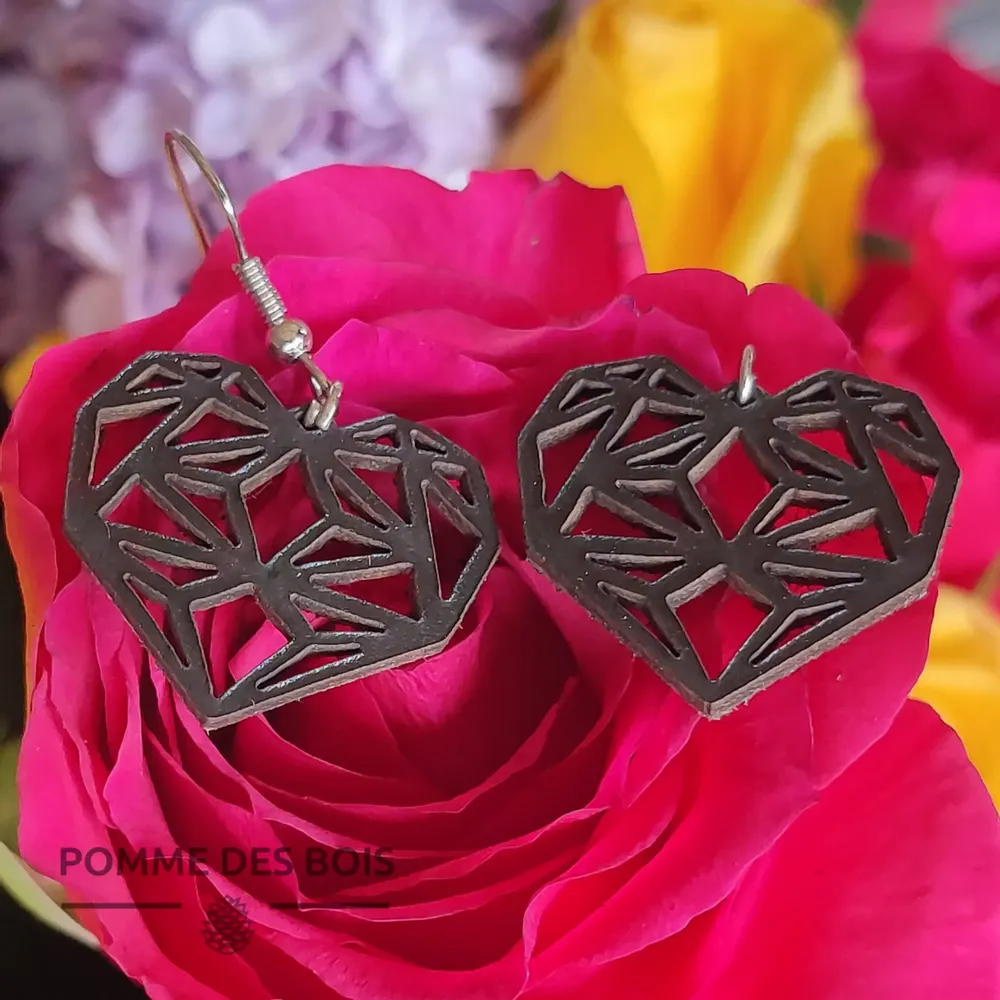 Jewelry - Earrings - Geometric Heart - POMME DES BOIS