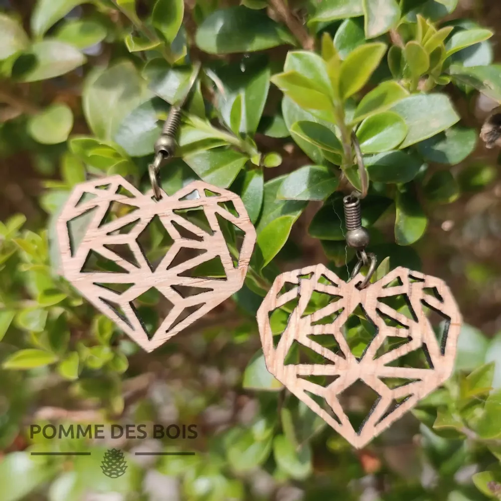 Jewelry - Earrings - Geometric Heart - POMME DES BOIS