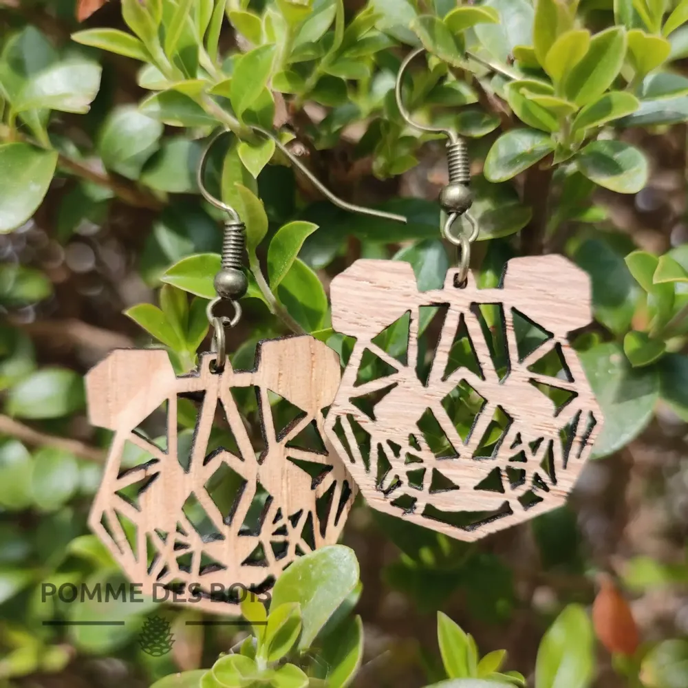 Bijoux - Boucles d'oreilles - Ours / Panda - POMME DES BOIS