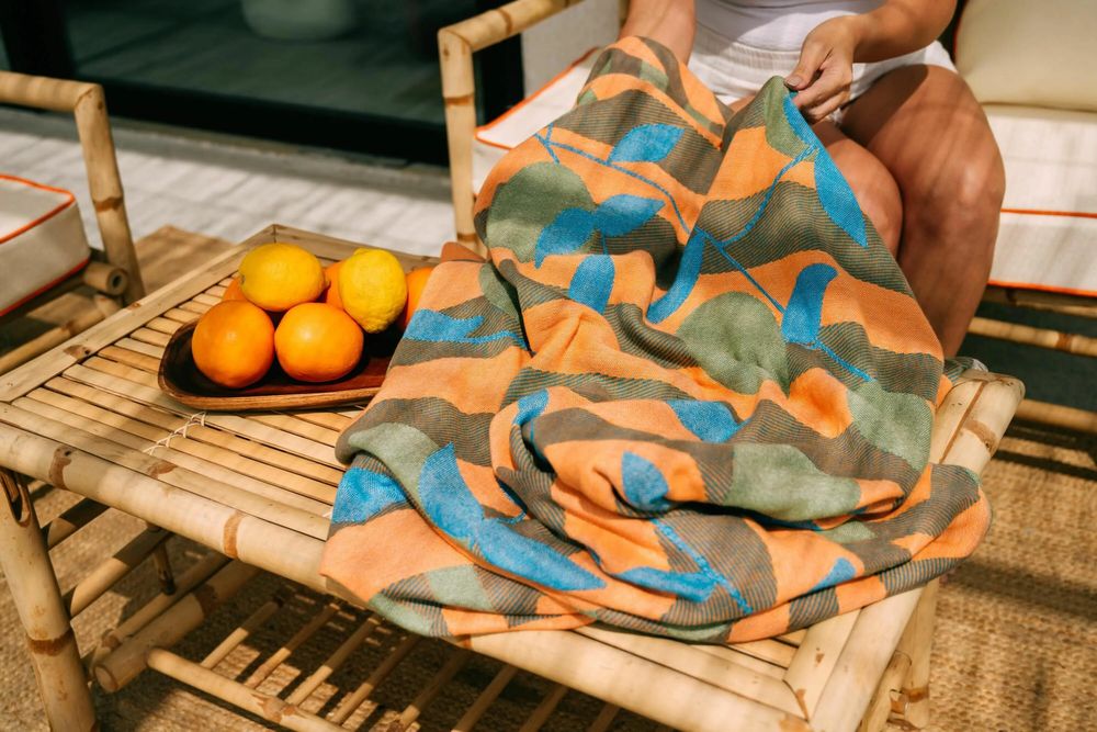 Throw blankets - COTTON SOFA BLANKETS- DREAMING AMALFI - PAMUKME