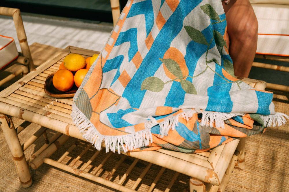 Throw blankets - COTTON SOFA BLANKETS- DREAMING AMALFI - PAMUKME
