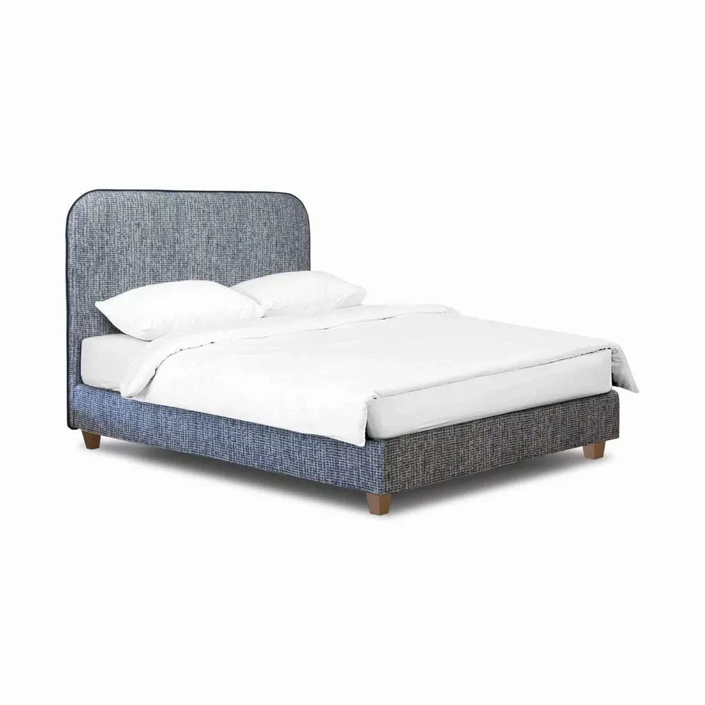 Beds - Curve Upholstered Bed Double/King Size/Single (160x200cm) - BLUE BEAR