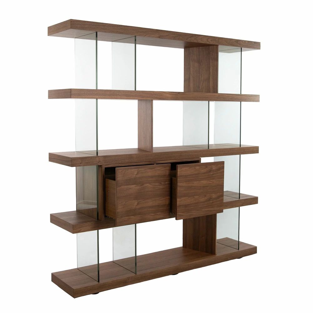 Shelves - Walnut and glass shelf - ANGEL CERDÁ