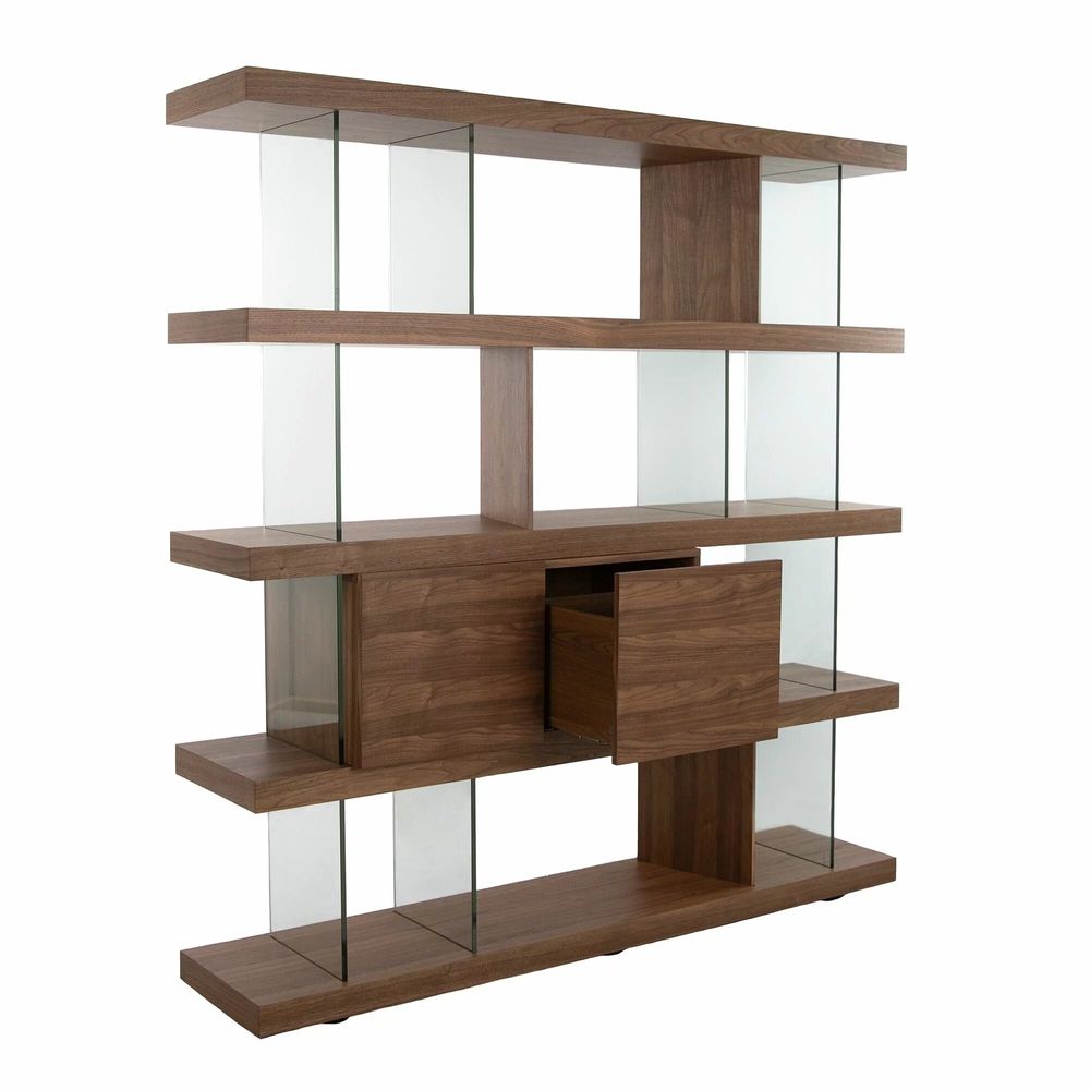 Shelves - Walnut and glass shelf - ANGEL CERDÁ