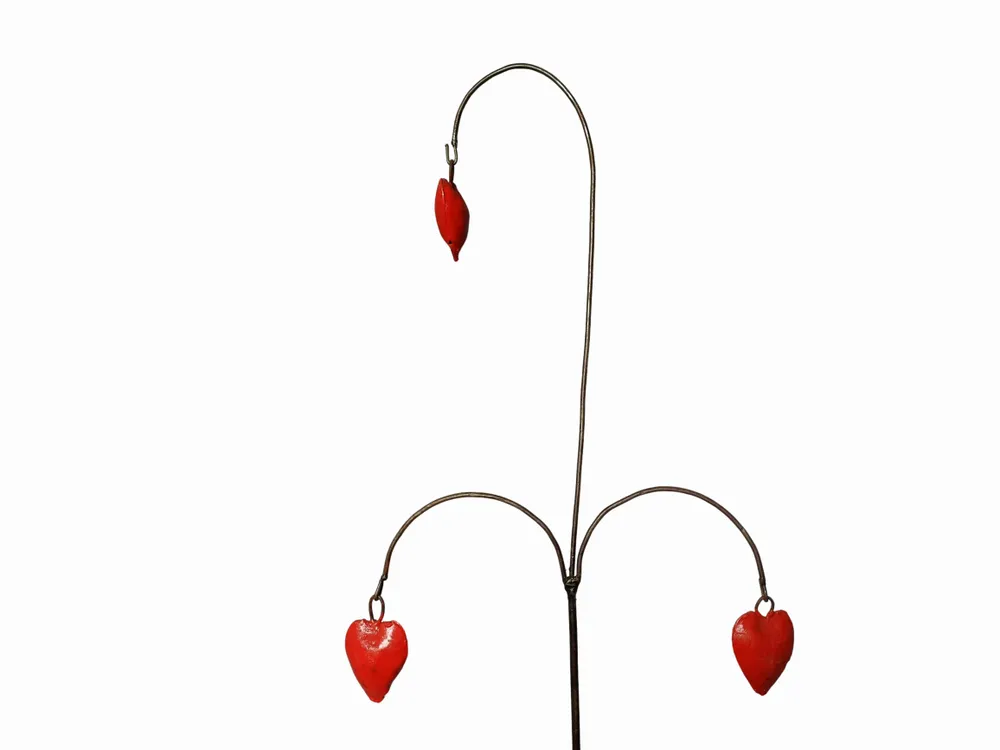 Outdoor decorative accessories - Recycled Metal Hearts Garden Spike 90cm - TERRE SAUVAGE