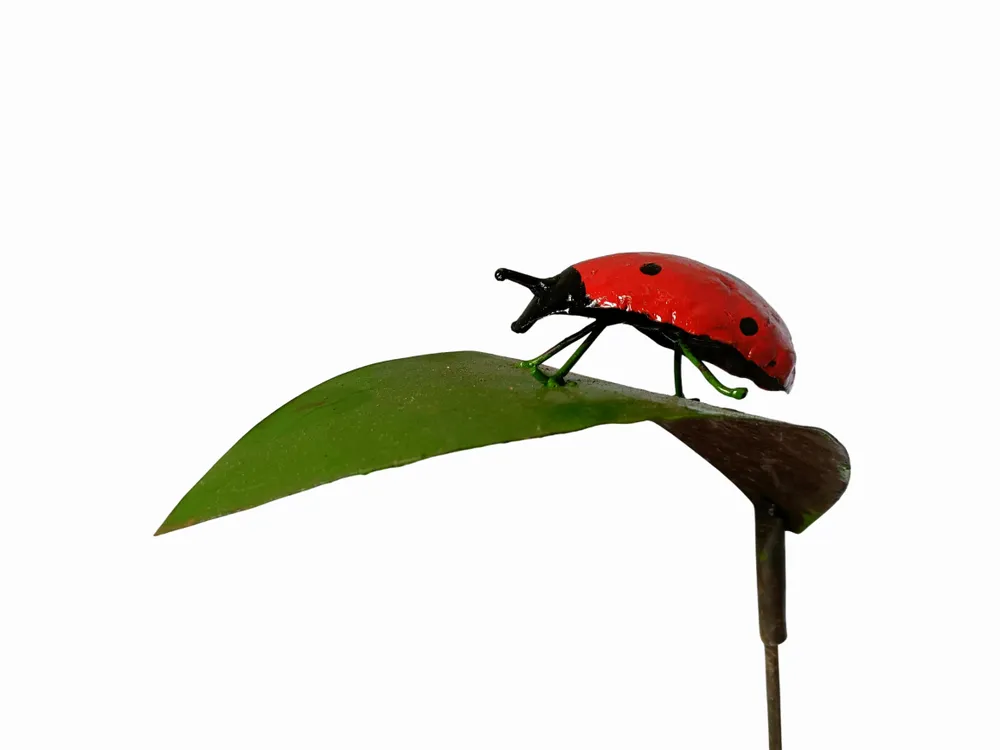 Accessoires de déco extérieure - Tuteur Métal Recyclé Coccinelle Feuille - TERRE SAUVAGE