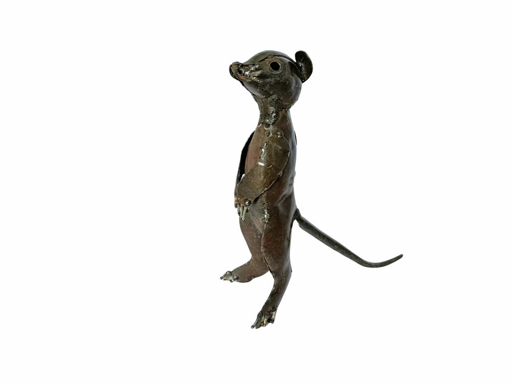 Outdoor decorative accessories - Recycled Metal Sculpture Meerkat 25/30/35cm - TERRE SAUVAGE