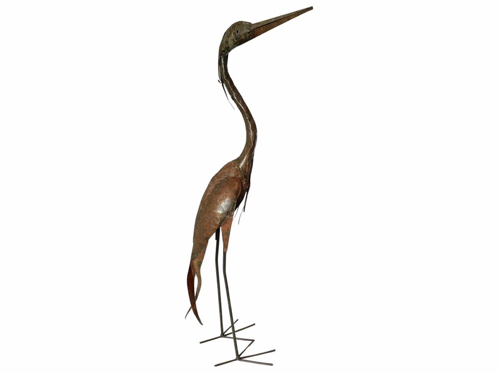 Accessoires de déco extérieure - Sculpture Métal Recyclé Héron 115cm - TERRE SAUVAGE