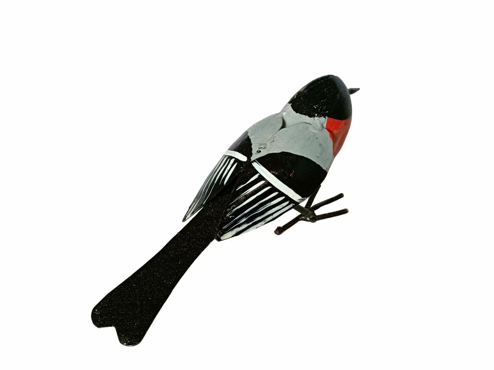 Outdoor decorative accessories - Recycled Metal Sculpture Eurasian Bullfinch 16x7cm - TERRE SAUVAGE