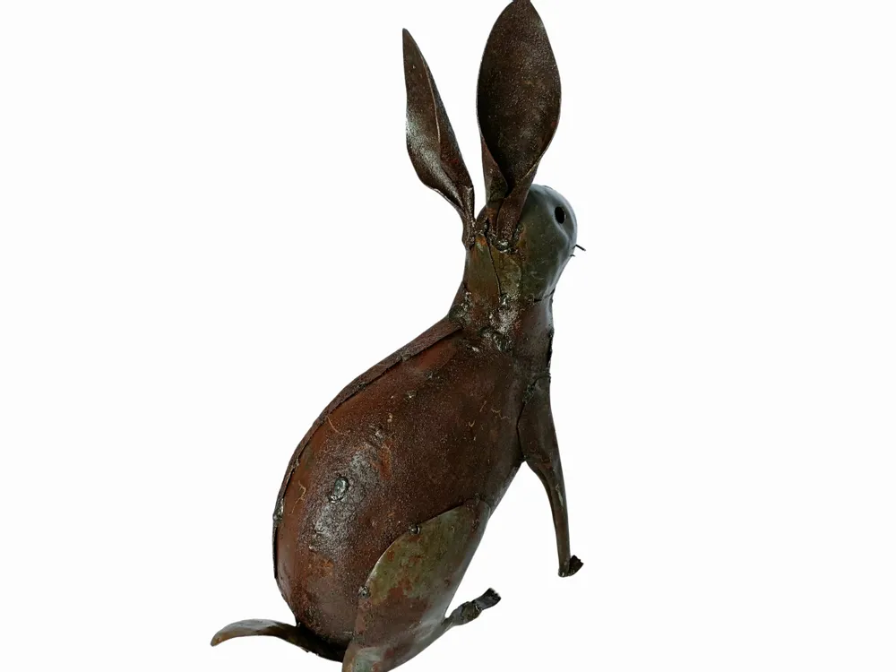 Outdoor decorative accessories - Recycled Metal Rabbit Sculpture 16/35cm - TERRE SAUVAGE