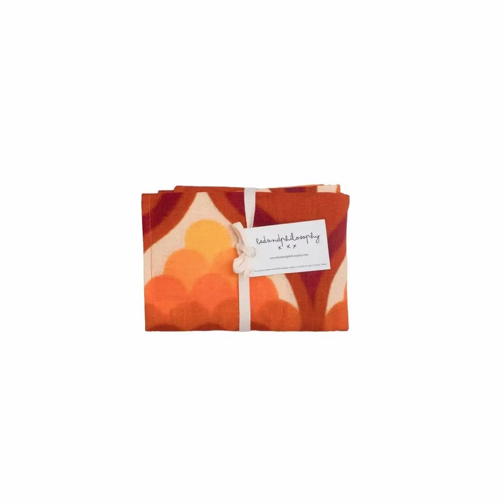 Napkins - Set of 4 CANCUN screen-printed napkins 35x45 cm - BED AND PHILOSOPHY