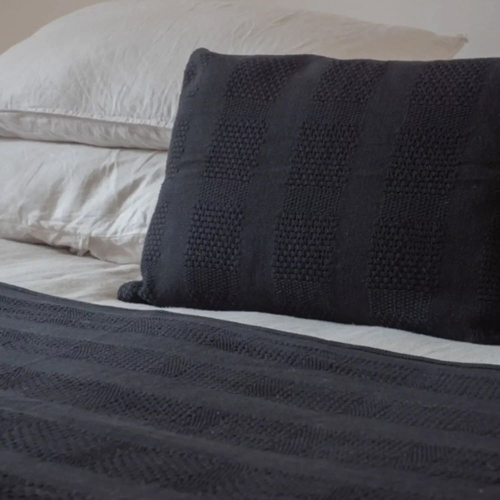 Fabric cushions - CROWN crochet cotton cushion cover 40x60 cm - BED AND PHILOSOPHY