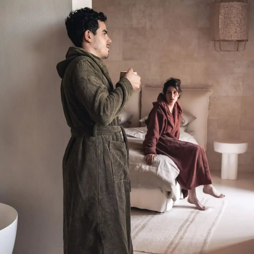 Bathrobes - USHUAIA-LXL hooded bathrobe - BED AND PHILOSOPHY