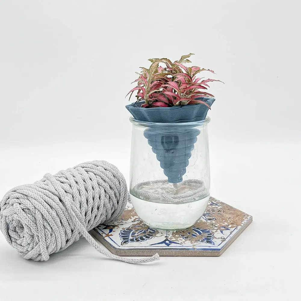 Vases - Clay pot -NOMADE BLUE PETROL- design - 3D auto-irrigating - COMMON PLACE