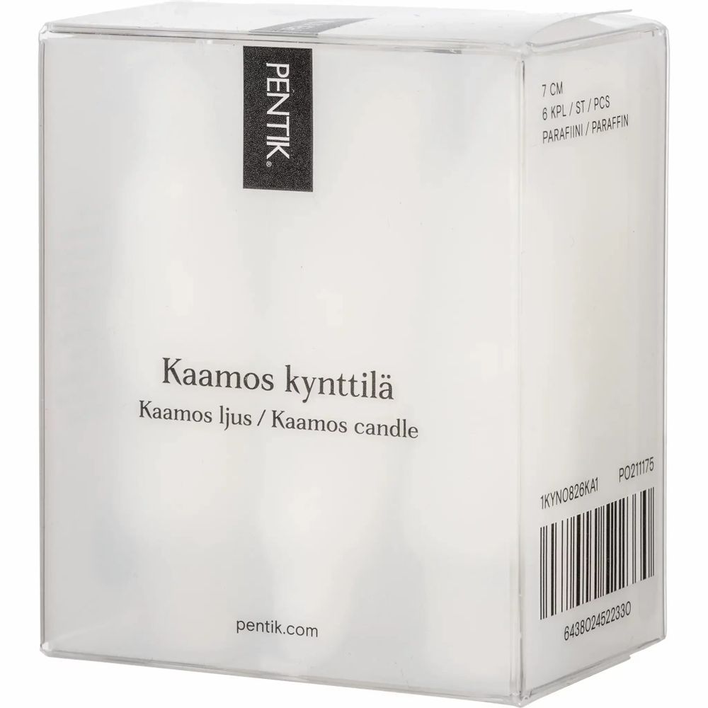 Bougies - Bougie Kaamos 6 pièce/boîte Blanc 7 cm - PENTIK