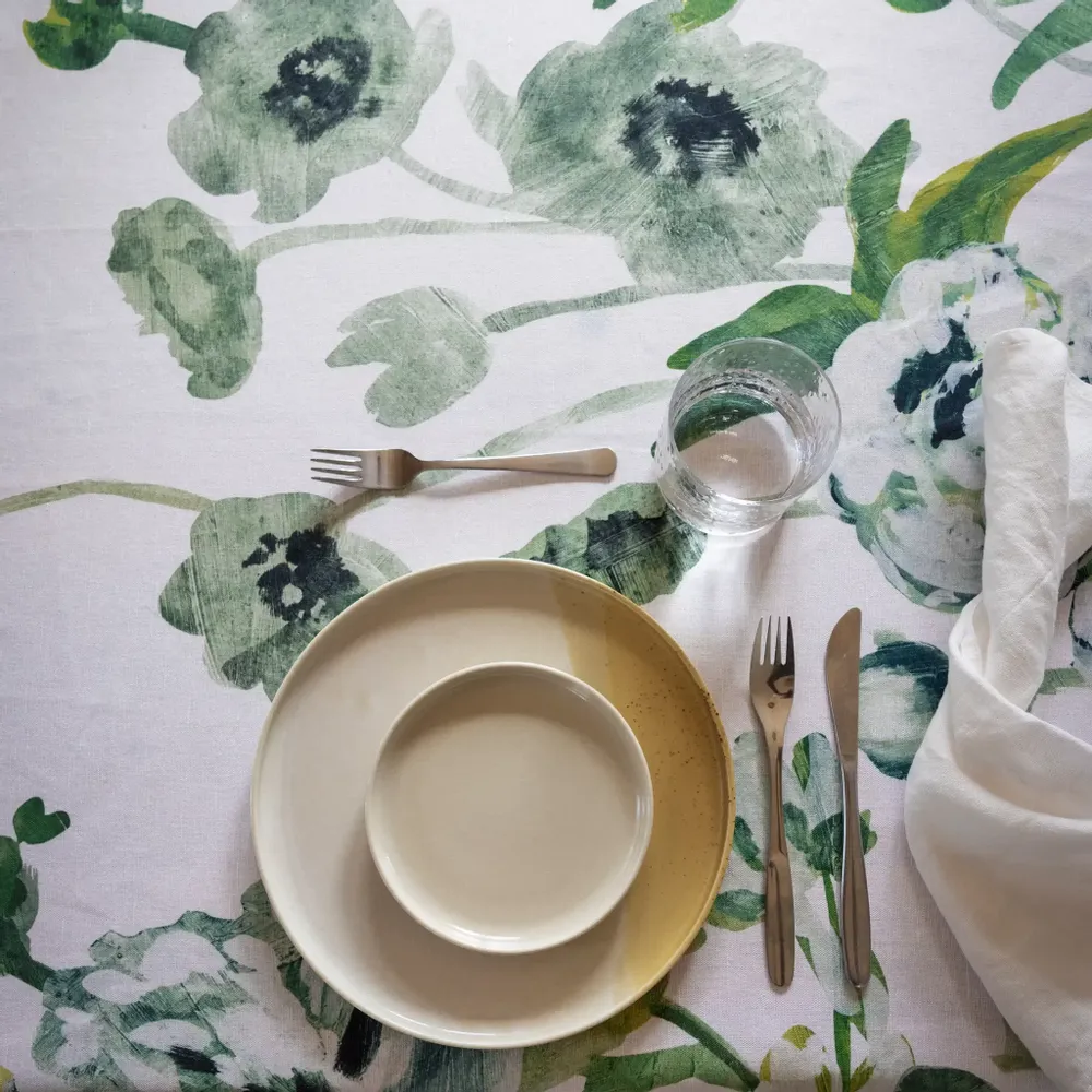 Kitchen utensils - Freesia Runner Halflinen Green 45x160 cm - PENTIK