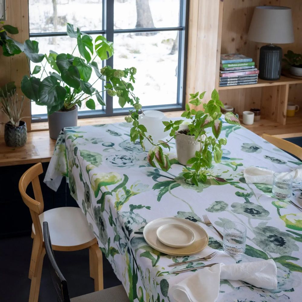 Kitchen utensils - Freesia Runner Halflinen Green 45x160 cm - PENTIK