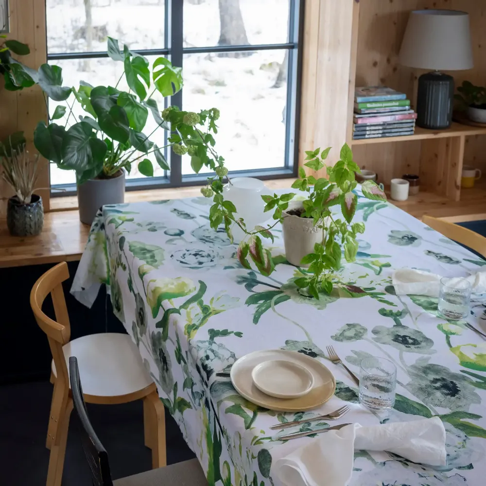 Kitchen utensils - Freesia Runner Halflinen Green 45x160 cm - PENTIK