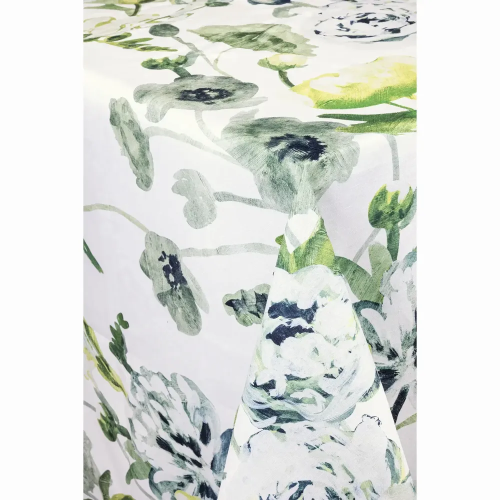 Kitchen utensils - Freesia Tablecloth Halflinen Green 145x250 cm - PENTIK