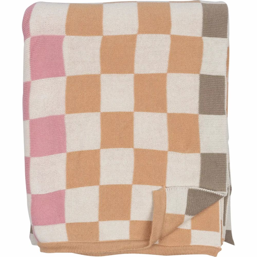 Linens - Ruutu Blanket Pink 130x170 cm - PENTIK