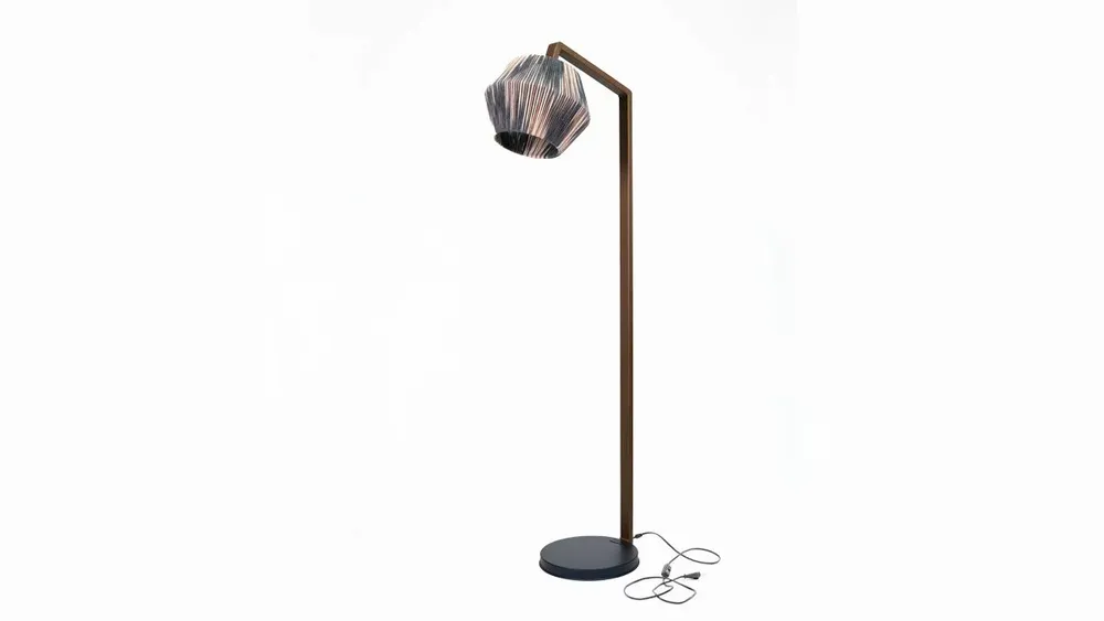 Lampadaires - Lampadaire artisanal en métal (corde en coton) - FORADA HOME & STYLE