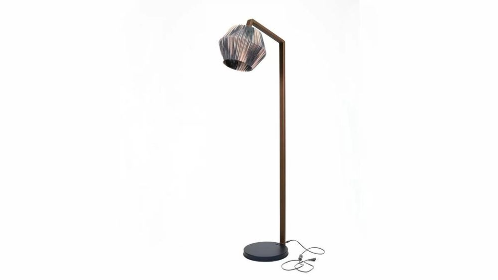 Lampadaires - Lampadaire artisanal en métal (corde en coton) - FORADA HOME & STYLE