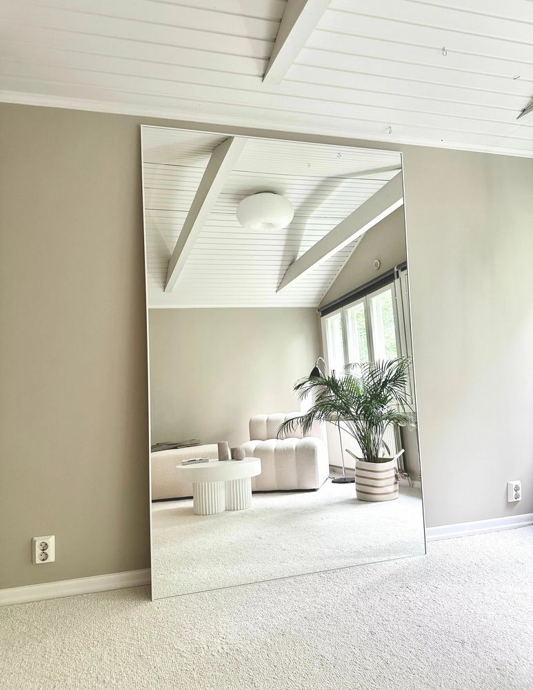 Mirrors - Extra Large Full Length Mirror With White Frame (130x220cm) - SCANDINAVIAN GLASSFACTORY