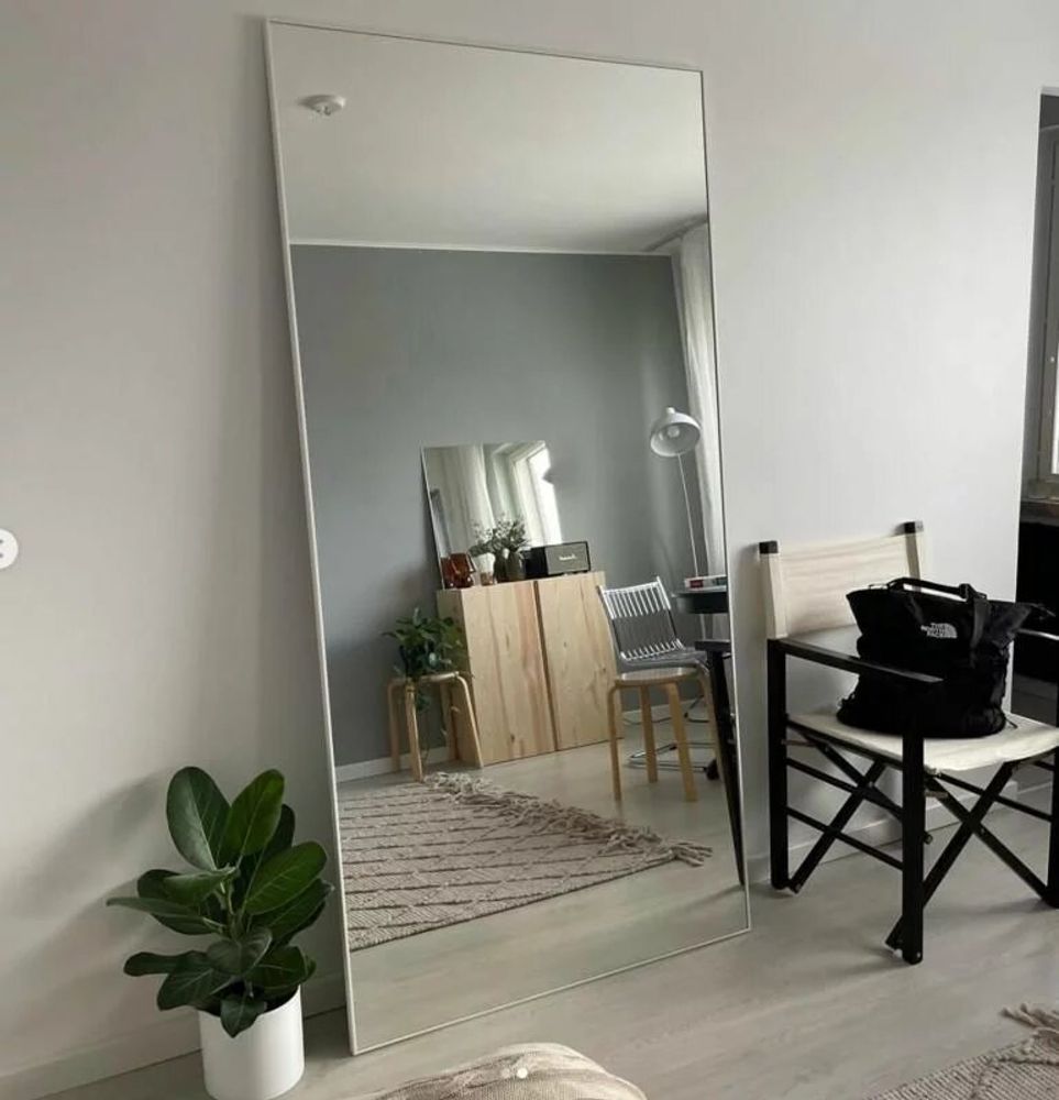 Mirrors - Extra Large Full Length Mirror With White Frame (130x220cm) - SCANDINAVIAN GLASSFACTORY