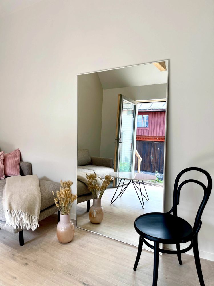 Mirrors - Extra Large Full Length Mirror With White Frame (130x220cm) - SCANDINAVIAN GLASSFACTORY