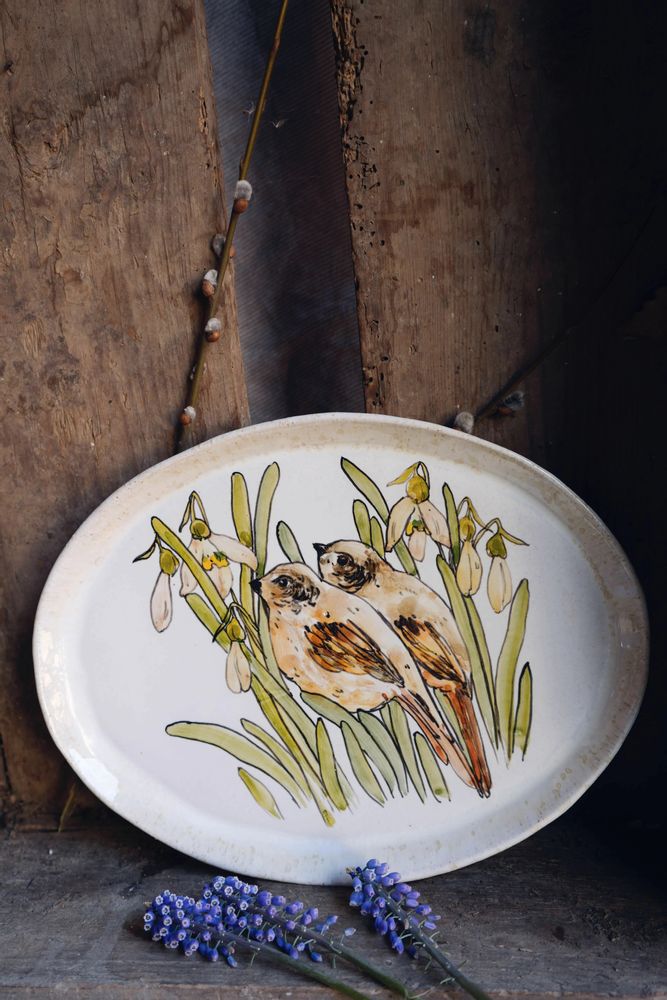 Plats et saladiers - Assiettes ovales en porcelaine artisanale - JANE AND MERY