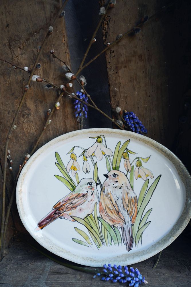 Plats et saladiers - Assiettes ovales en porcelaine artisanale - JANE AND MERY