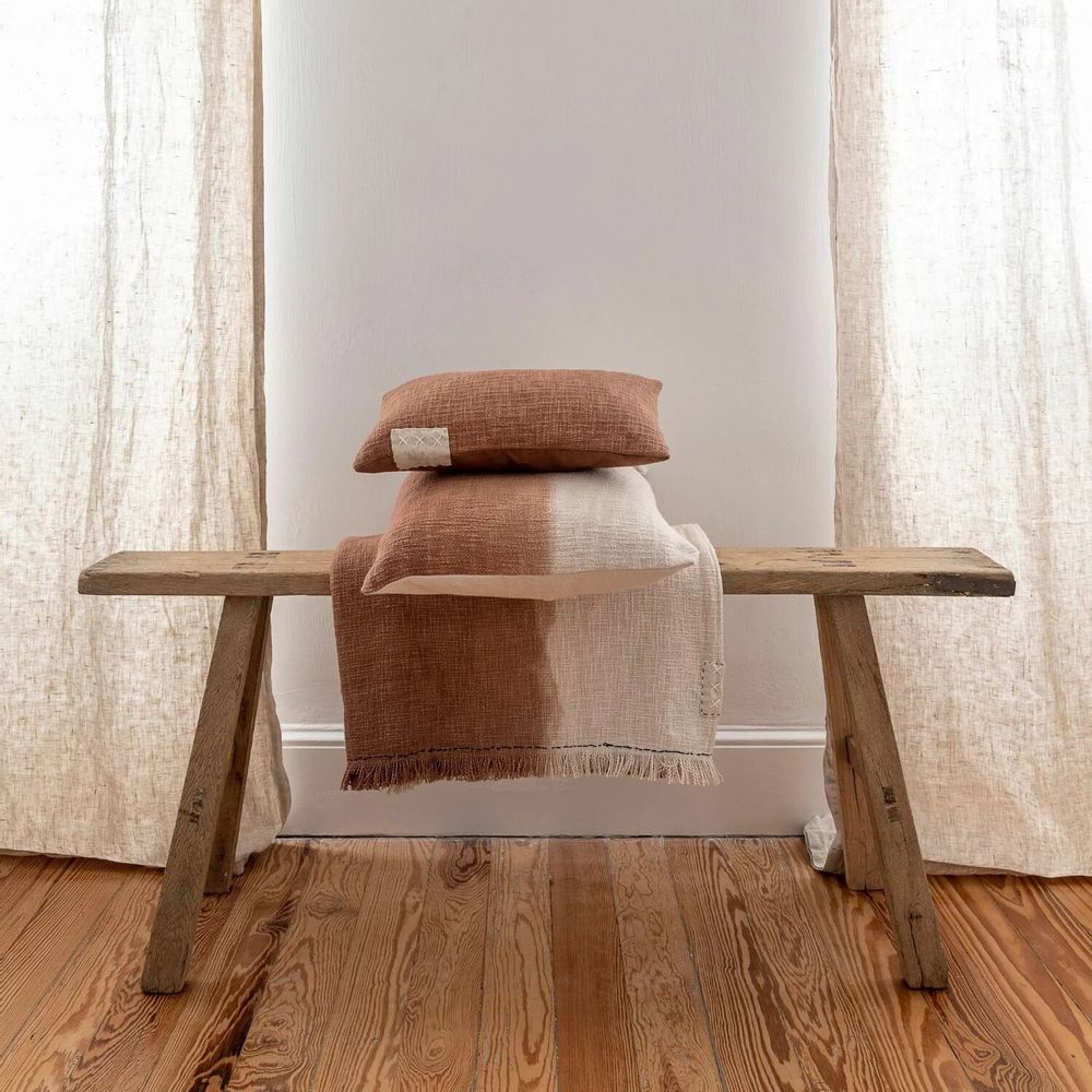Fabric cushions - Dip & Dye TALC cotton cushion cover 40x60 cm - BED AND PHILOSOPHY