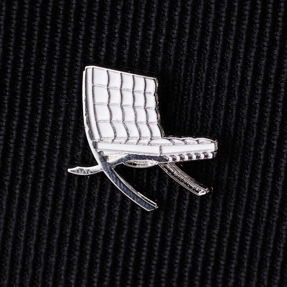 Brooches - Pin Barcelona Chair White - PINPINPIN.IT