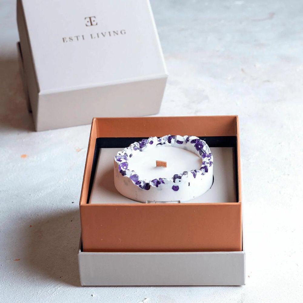 Bougies - Bougie à la lavande et aux pierres précieuses - ESTI LIVING