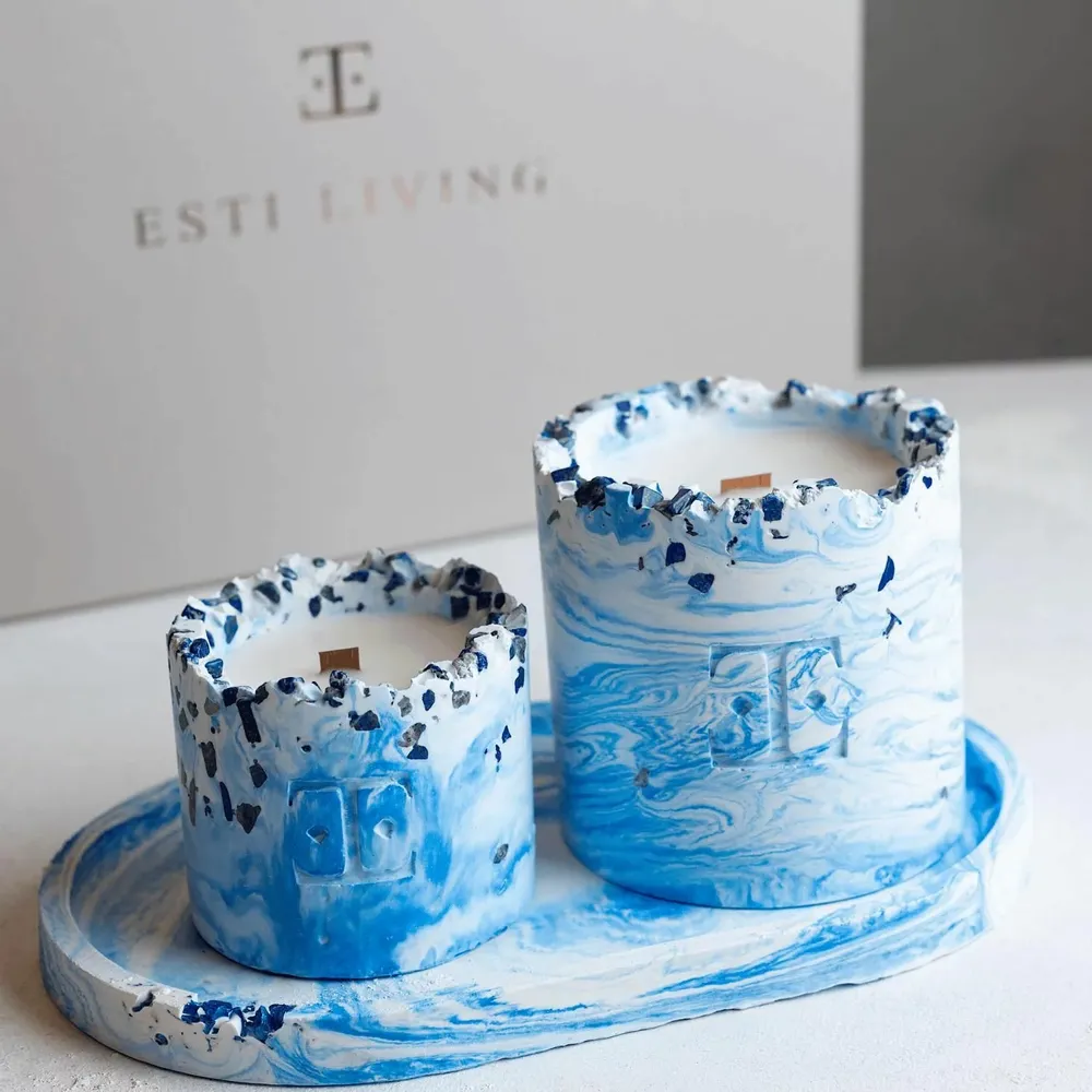 Candles - Spicy Blue - Gemstone Candle - ESTI LIVING