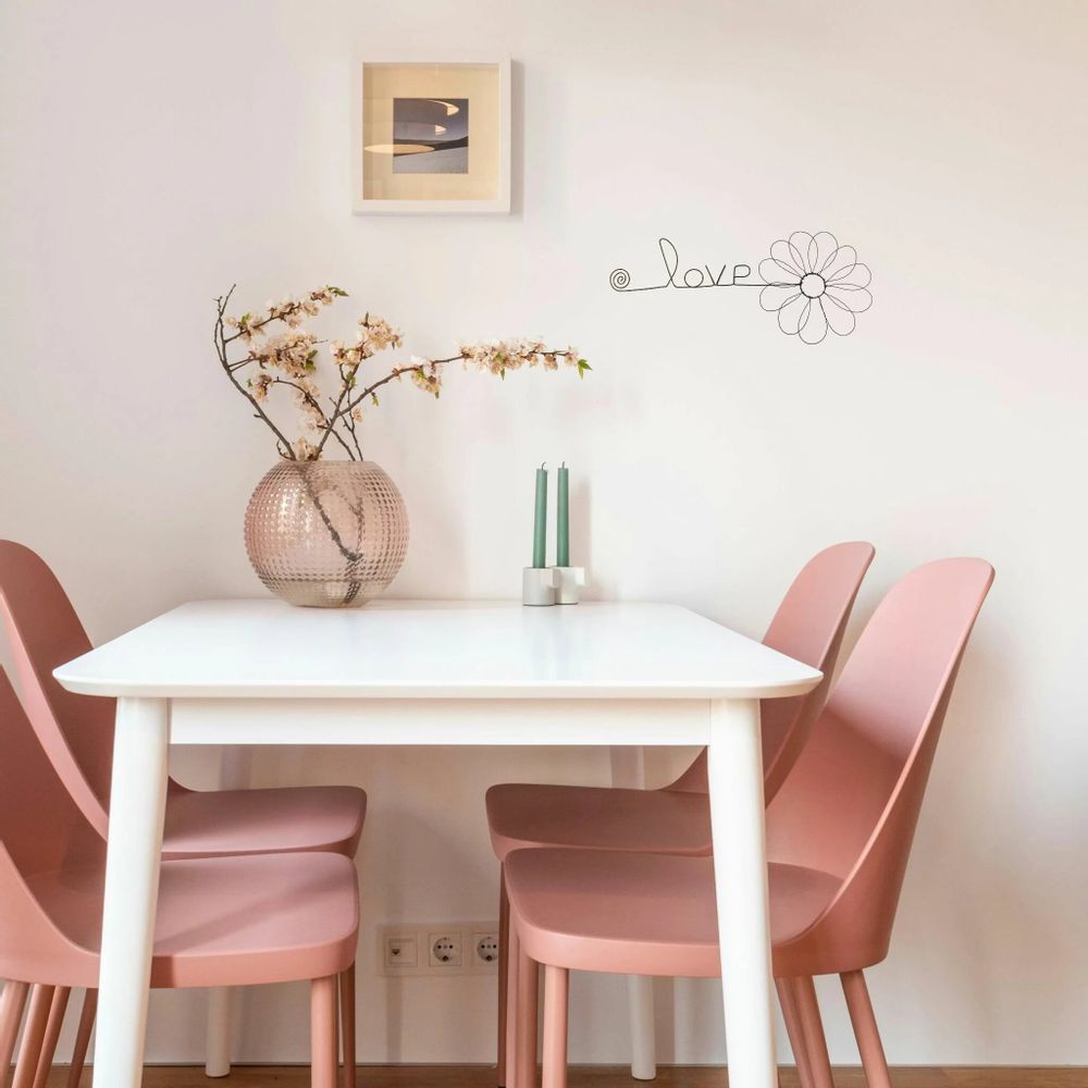 Other wall decoration - Daisy Flower - "Love" - Wire Wall Decoration - BIJOUX DE MUR