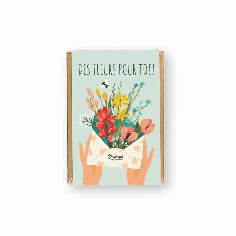 Cadeaux - Coffret cadeau Blossombs - Des fleurs pour toi - 4 bombes à graines - BLOSSOMBS