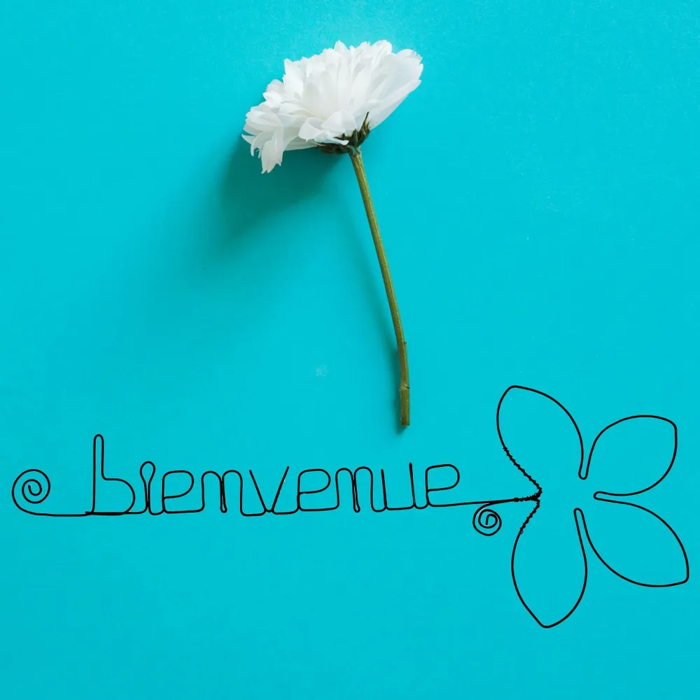 Other wall decoration - Lotus Flower - "Welcome" - Wire Wall Decoration - BIJOUX DE MUR