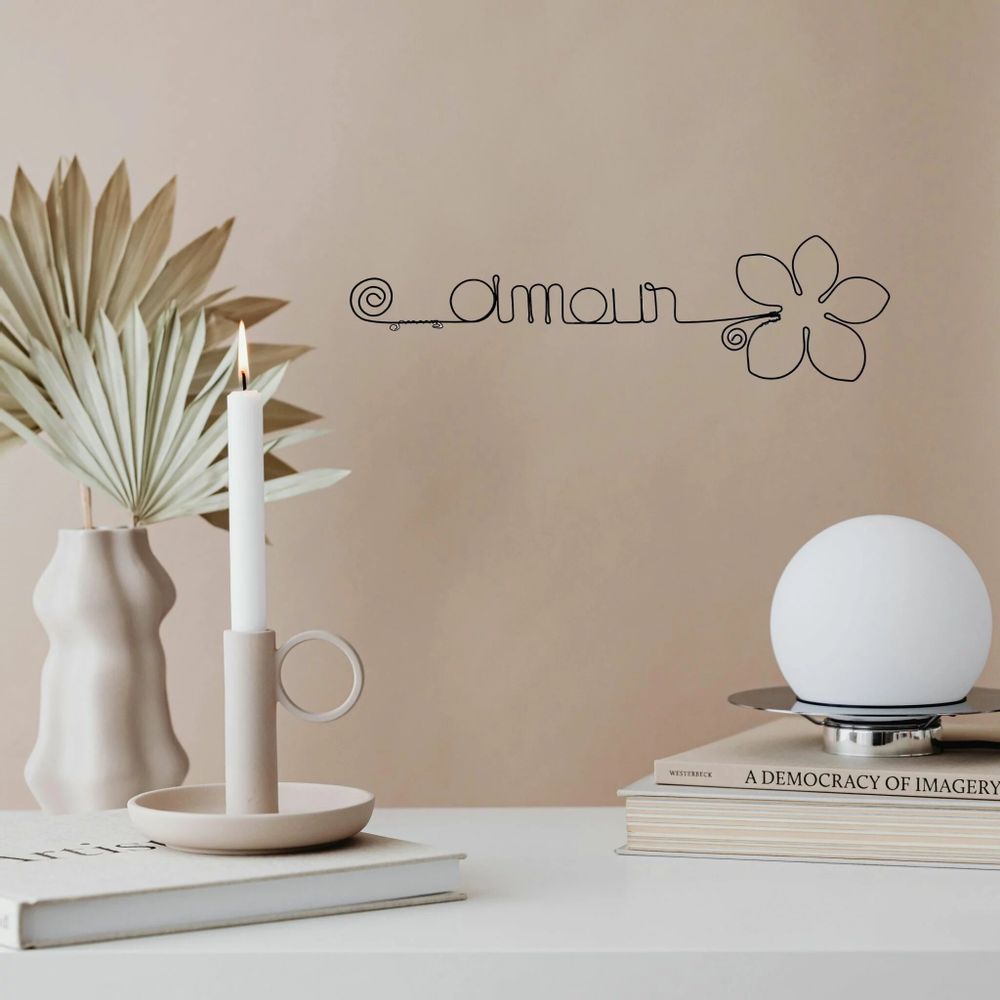 Other wall decoration - Daisy Flower - "Love" - Wire Wall Decoration - BIJOUX DE MUR