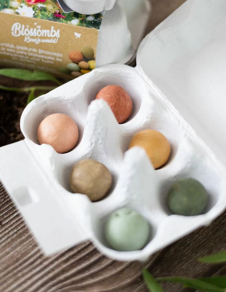Gifts - Delft Blue Egg Box with 6 Seed Bombs – I Love You - BLOSSOMBS