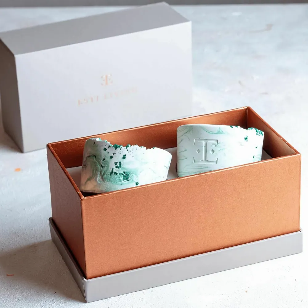 Bougies - Mystic Green - Set de 2 bougies Midi - ESTI LIVING