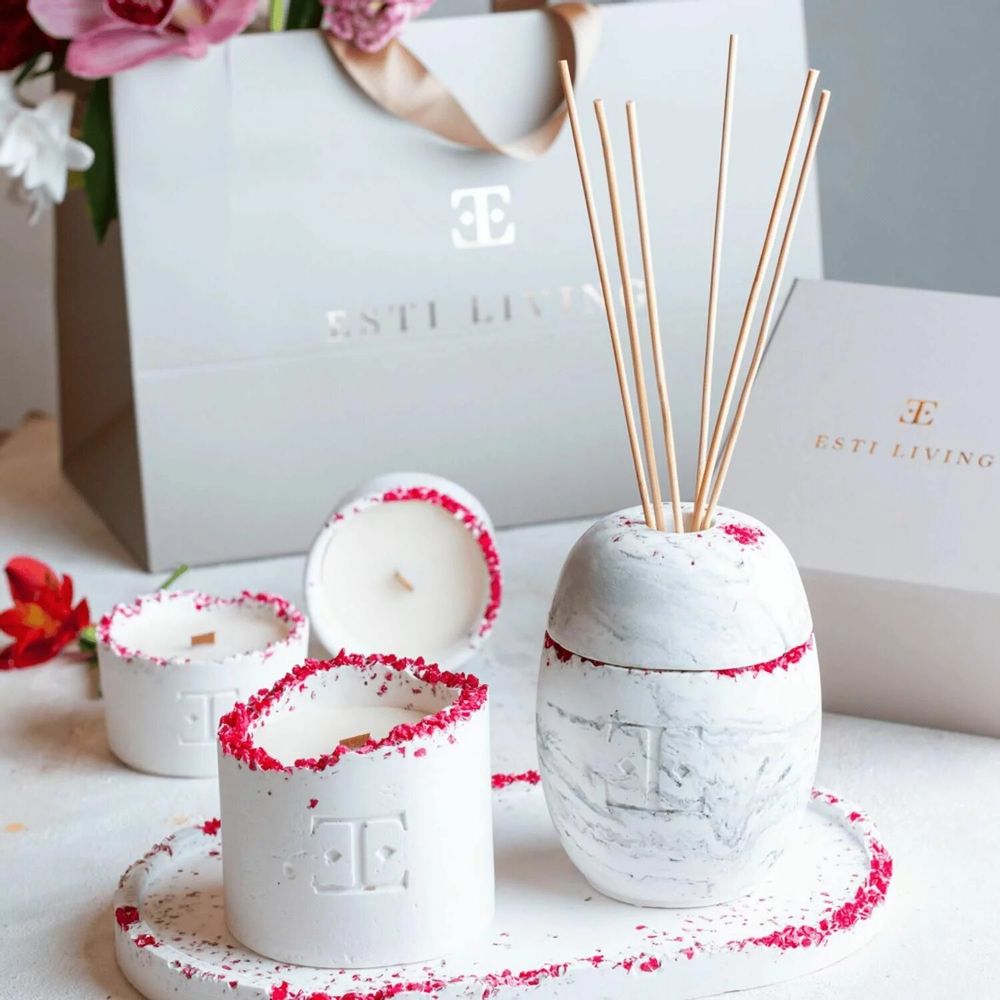 Candles - Simply Red - Midi Set of 2 Candles - ESTI LIVING