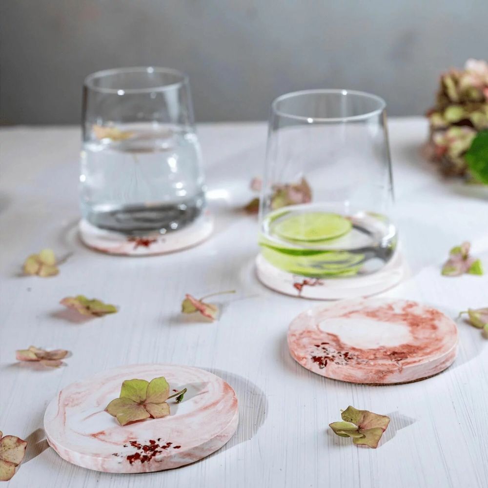 Beauty products - Copper Charm - Crystal Coaster Set - ESTI LIVING