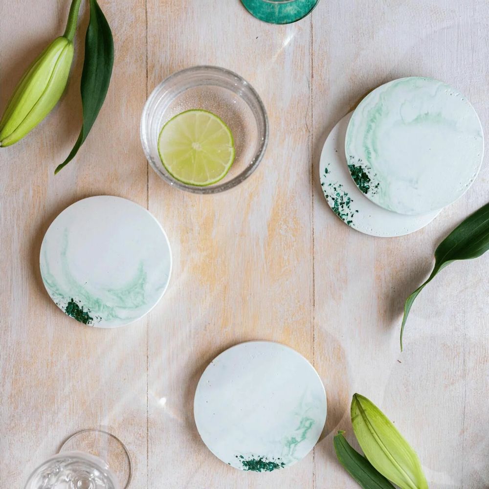 Beauty products - Mystic Green - Crystal Coaster Set - ESTI LIVING
